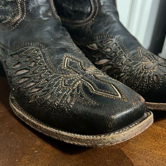 🔥CORRAL Hand Made Cross&Wings Leather Overlay Distressed Cowboy Western Boots - Picture 5 of 15